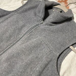 Gray Sleeveless Fleece Vest